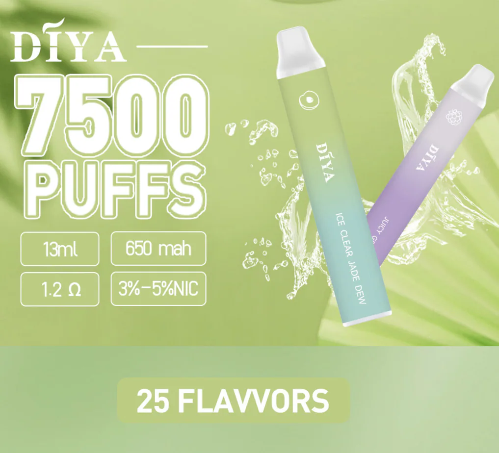 DIYA叮啞拋棄式7500口 — 大容量可充電一次性拋棄式電子煙 · 13ml